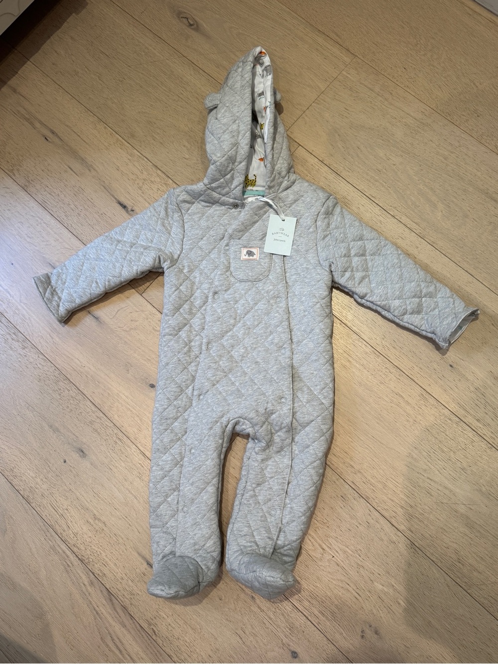 🐘 John Lewis Babywear Quilted Pramsuit | 9-12M | NWT
